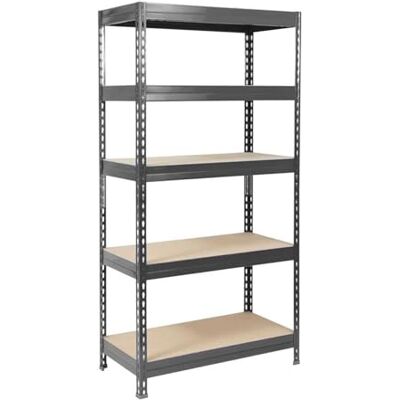 KARAT Planken met grote grip, steekrek, montage zonder gereedschap, zware lasten, rek voor winkel en garage, modulair werkplaatsrek (antraciet-grijs, 220 x 90 x 45 cm, 5 niveaus) KARAT Planken met grote grip, steekrek, montage zonder gereedschap, zware lasten, rek voor winkel en garage, modulair werkplaatsrek (antraciet-grijs, 220 x 90 x 45 cm, 5 niveaus)