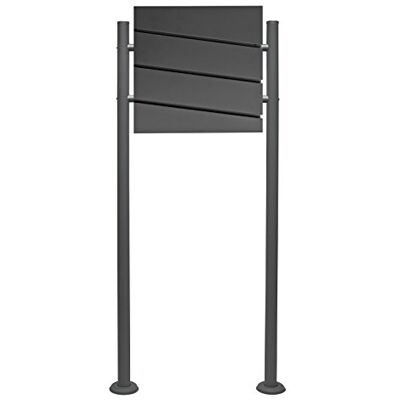 WilTec Set brievenbus V16 & krantenhouder met steunvoet, afsluitbaar, antracietgrijs, verzinkt staal, 370 x 105 x 370 mm, gleuf en klep WilTec Set brievenbus V16 & krantenhouder met steunvoet, afsluitbaar, antracietgrijs, verzinkt staal, 370 x 105 x 370 mm, gleuf en klep