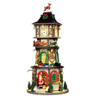 Lemax Village-Sights & Sounds: Christmas Clock Tower-(45735-UK), kleur wit Lemax Village-Sights & Sounds: Christmas Clock Tower-(45735-UK), kleur wit