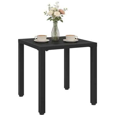 Outsunny Tuintafel, vierkant, terrastafel, metalen frame, binnen en buiten, balkon, veranda, patio, 45 x 45 x 45,5 cm, zwart Outsunny Tuintafel, vierkant, terrastafel, metalen frame, binnen en buiten, balkon, veranda, patio, 45 x 45 x 45,5 cm, zwart