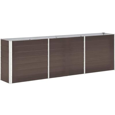vidaXL Hoogslaper Plantenbak, bloembak, bloembak, veranda, tuin, terras, buiten, staal, verzinkt, 240 x 40 x 77 cm, bruin vidaXL Hoogslaper Plantenbak, bloembak, bloembak, veranda, tuin, terras, buiten, staal, verzinkt, 240 x 40 x 77 cm, bruin