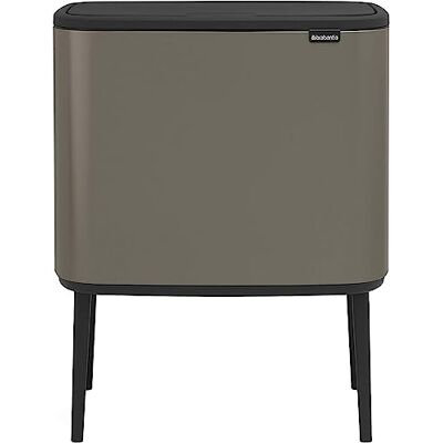 Brabantia Bo Touch Bin Prullenbak 11 + 23L Recycling 2 Kunststof Binnenemmers Platinum Brabantia Bo Touch Bin Prullenbak 11 + 23L Recycling 2 Kunststof Binnenemmers Platinum