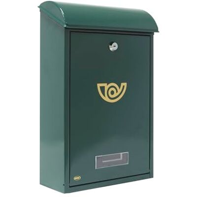 Amig Brievenbus van staal voor Brieven Model 2 Inclusief schroeven Privacy en veiligheid met slot Robuust en duurzaam Groen 40 x 25 x 10 cm Metaal Amig Brievenbus van staal voor Brieven Model 2 Inclusief schroeven Privacy en veiligheid met slot Robuust en duurzaam Groen 40 x 25 x 10 cm Metaal