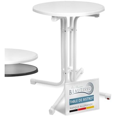 Beautissu Bistrotafel voor buiten, rond, inklapbaar, balkon, tuin, eetkamer Beautissu Bistrotafel voor buiten, rond, inklapbaar, balkon, tuin, eetkamer