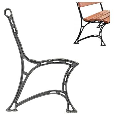 QLS Bankvoet van gietijzer, 1 stuk, zwart, 74 cm x 45 cm, met rugleuning, voor 6 houten latten, tuinbank, roestbestendig QLS Bankvoet van gietijzer, 1 stuk, zwart, 74 cm x 45 cm, met rugleuning, voor 6 houten latten, tuinbank, roestbestendig