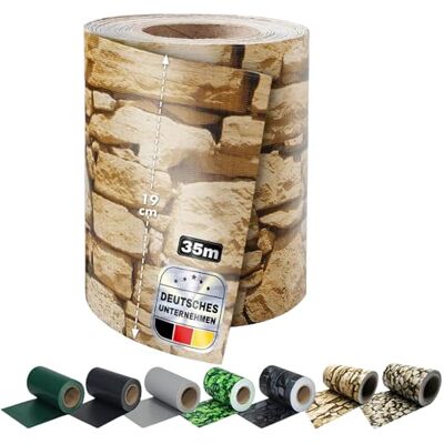 KARAT Pvc-inkijkwerende folie, inkijkbescherming, tuinhek of balkon, met 20 bevestigingsclips, geschikt voor enkele en dubbele roosterplaten, 19 cm x 35 m KARAT Pvc-inkijkwerende folie, inkijkbescherming, tuinhek of balkon, met 20 bevestigingsclips, geschikt voor enkele en dubbele roosterplaten, 19 cm x 35 m