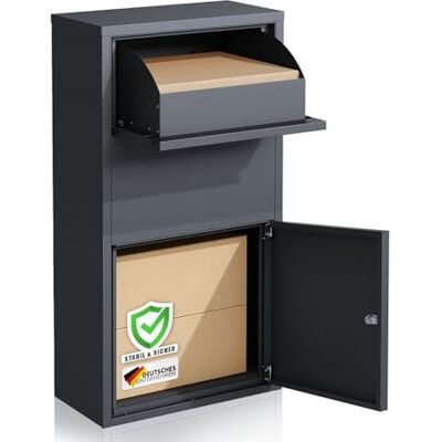 Floordirekt XXL brievenbus en pakketbox roestvrij en massief Moderne staande brievenbus met cilinderslot Floordirekt XXL brievenbus en pakketbox roestvrij en massief Moderne staande brievenbus met cilinderslot