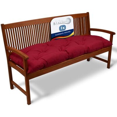 Beautissu Kussen voor bank Garden Flair BK – kussen voor buiten, tuin, terras, balkon – kussen schommelbank, bank – 100 x 50 x 10 cm – rood Beautissu Kussen voor bank Garden Flair BK – kussen voor buiten, tuin, terras, balkon – kussen schommelbank, bank – 100 x 50 x 10 cm – rood