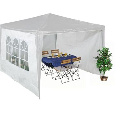 Relaxdays Zijwanden voor prieel, 2 x 3 m, waterdicht, zijwanden met klittenbandsluiting, polyethyleen met venster, wit, 3 stuks Relaxdays Zijwanden voor prieel, 2 x 3 m, waterdicht, zijwanden met klittenbandsluiting, polyethyleen met venster, wit, 3 stuks