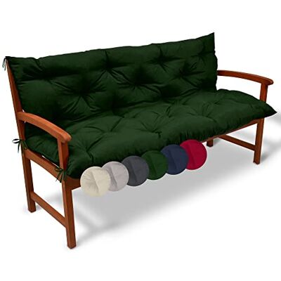 Beautissu Tuinbankkussen Flair BR Buitenkussen Tuin, Terras, Balkon Comfortabele buitenmatras, 100 x 50 x 50 cm, donkergroen Beautissu Tuinbankkussen Flair BR Buitenkussen Tuin, Terras, Balkon Comfortabele buitenmatras, 100 x 50 x 50 cm, donkergroen
