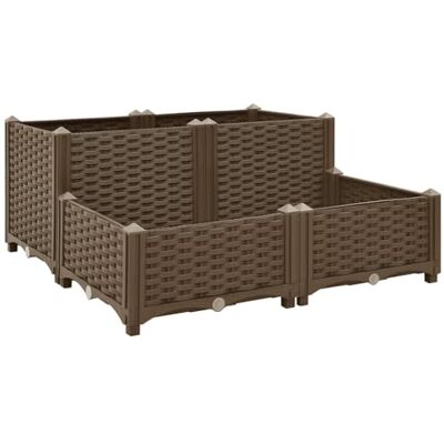 vidaXL Verhoogd bed, plantenbak, plantenbak, bloembak, tuin, balkon, terras, buiten, 80 x 80 x 38 cm, polypropyleen vidaXL Verhoogd bed, plantenbak, plantenbak, bloembak, tuin, balkon, terras, buiten, 80 x 80 x 38 cm, polypropyleen