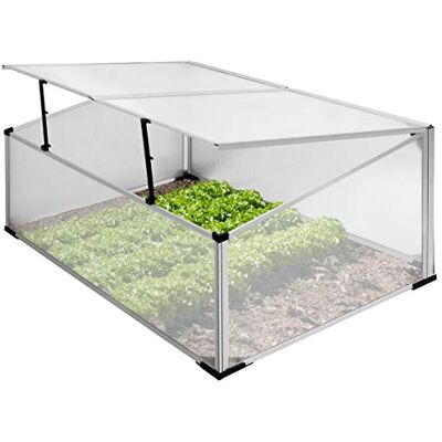 ECD Germany Mini-broeikas zonder bodem met 2 luiken, 100 x 60 x 40 cm, van polycarbonaat, transparant, frame van aluminium, weerbestendig en uv-bestendig, voor bloemen, groenten, fruit, planten ECD Germany Mini-broeikas zonder bodem met 2 luiken, 100 x 60 x 40 cm, van polycarbonaat, transparant, frame van aluminium, weerbestendig en uv-bestendig, voor bloemen, groenten, fruit, planten
