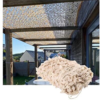 Da0pxer Camouflagenet, militair net, 1,5/2/3/4/6 m, schaduwnet, camouflage, zonwering voor buiten, voor jacht, terras, feestdecoratie, camouflagenet, versterkt, beige, 6 x 6 m Da0pxer Camouflagenet, militair net, 1,5/2/3/4/6 m, schaduwnet, camouflage, zonwering voor buiten, voor jacht, terras, feestdecoratie, camouflagenet, versterkt, beige, 6 x 6 m