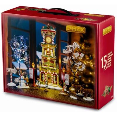Lemax 56673 The Village Square Clock Tower Set House Set Lemax 56673 The Village Square Clock Tower Set House Set