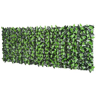 Outsunny Kunstheg, laurierbladeren, inkijkbescherming, bladeren, realistisch, afmetingen: 3 l x 1 h m, PE, uv-bescherming, groen Outsunny Kunstheg, laurierbladeren, inkijkbescherming, bladeren, realistisch, afmetingen: 3 l x 1 h m, PE, uv-bescherming, groen