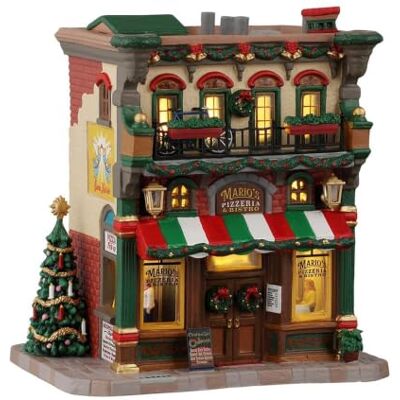Lemax , Mario's Pizzeria & Bistro, verlichte gebouwen, #65554 Lemax , Mario's Pizzeria & Bistro, verlichte gebouwen, #65554