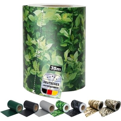 KARAT Pvc-inkijkwerende folie, zichtbeschermingsfolie voor tuinhek of balkon, met 20 bevestigingsclips, geschikt voor enkele en dubbele roosterpanelen, 19 cm x 35 m, look KARAT Pvc-inkijkwerende folie, zichtbeschermingsfolie voor tuinhek of balkon, met 20 bevestigingsclips, geschikt voor enkele en dubbele roosterpanelen, 19 cm x 35 m, look