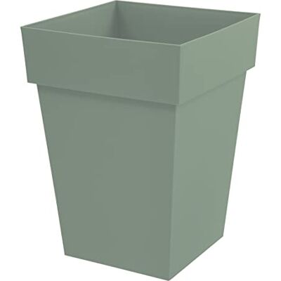 EDA Bloempot, vierkant, middelhoog, Toscaanse kleur, volume 51 l, 39 x 39 x 53 cm, lauriergroen EDA Bloempot, vierkant, middelhoog, Toscaanse kleur, volume 51 l, 39 x 39 x 53 cm, lauriergroen