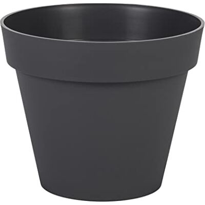 EDA Ronde bloempot Toscane Ø 20 cm Volume 3 l Ø 20 x H 17 cm antracietgrijs EDA Ronde bloempot Toscane Ø 20 cm Volume 3 l Ø 20 x H 17 cm antracietgrijs