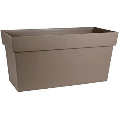 EDA Muret Toscane 74 L Bloembak op wielen met waterreservoir en filterrooster Watergoot 79 x 35 x 39 cm Taupe EDA Muret Toscane 74 L Bloembak op wielen met waterreservoir en filterrooster Watergoot 79 x 35 x 39 cm Taupe