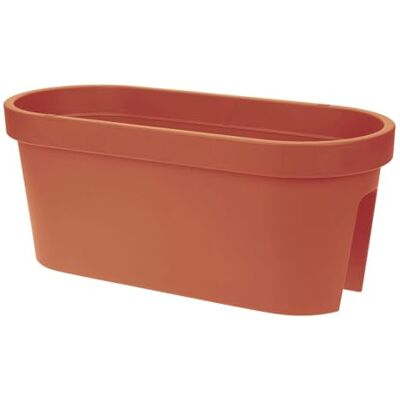 Spetebo Plantenbak voor balkon, balustrade, ovaal, 60 cm, terracotta, kunststof bloempot om op te hangen, tuin, bloempot, hangbak Spetebo Plantenbak voor balkon, balustrade, ovaal, 60 cm, terracotta, kunststof bloempot om op te hangen, tuin, bloempot, hangbak