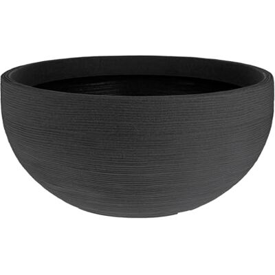 Spetebo XXL bloempot met groefdesign, rond, 58 cm, kunststof antraciet, voor tuin, balkon, terras, binnen en buiten Spetebo XXL bloempot met groefdesign, rond, 58 cm, kunststof antraciet, voor tuin, balkon, terras, binnen en buiten