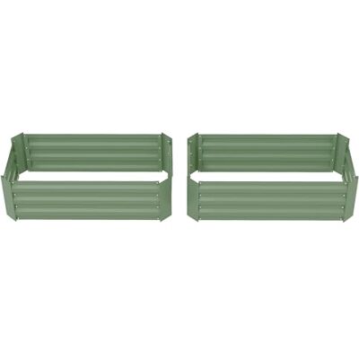 Outsunny Set van 2 vierkante tuinmoestuin afmetingen 100L x 50B x 30H cm gegolfde staalplaat groen Outsunny Set van 2 vierkante tuinmoestuin afmetingen 100L x 50B x 30H cm gegolfde staalplaat groen