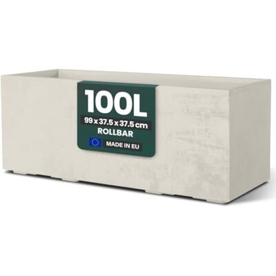 Kreher Plantenbak Millennium XL in verschillende formaten en kleuren, mooie natuursteenlook, bruin, beige, antraciet of grijs, van robuuste kunststof (100 liter (rechthoekig) beige) Kreher Plantenbak Millennium XL in verschillende formaten en kleuren, mooie natuursteenlook, bruin, beige, antraciet of grijs, van robuuste kunststof (100 liter (rechthoekig) beige)