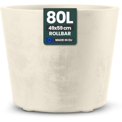 Kreher XXL plantenbak Millennium met oprolbaar platform en inhoud 80 liter prachtige natuursteenlook bruin of antraciet Afmetingen: 59 x 49 cm (diameter x hoogte) (crème) Kreher XXL plantenbak Millennium met oprolbaar platform en inhoud 80 liter prachtige natuursteenlook bruin of antraciet Afmetingen: 59 x 49 cm (diameter x hoogte) (crème)