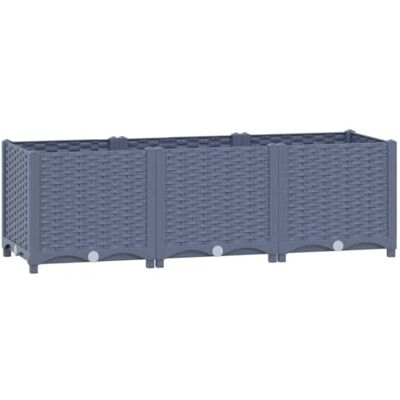 vidaXL Verhoogd bed plantenbak voor buiten, bloempot, plantenbak, plantenbed, bloembed, binnenplaats, tuin, 120 x 40 x 38 cm, polypropyleen vidaXL Verhoogd bed plantenbak voor buiten, bloempot, plantenbak, plantenbed, bloembed, binnenplaats, tuin, 120 x 40 x 38 cm, polypropyleen