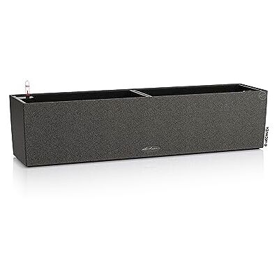 Lechuza Stone Balconera Bloempot voor binnen en buiten, geïntegreerde waterreserve, kleur: zwart grafiet, 79 × 19 × 19 cm Lechuza Stone Balconera Bloempot voor binnen en buiten, geïntegreerde waterreserve, kleur: zwart grafiet, 79 × 19 × 19 cm