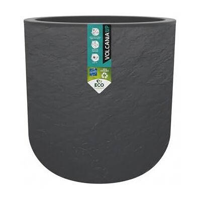 EDA Ronde pot 50 cm Volcania'Up 67 L Imitatiesteen decor Enkelwandig Wateropslagzone Ø 48,5 x H 46,2 cm Antracietgrijs EDA Ronde pot 50 cm Volcania'Up 67 L Imitatiesteen decor Enkelwandig Wateropslagzone Ø 48,5 x H 46,2 cm Antracietgrijs