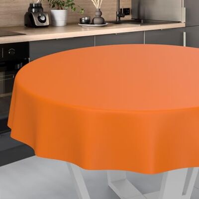 ANRO Afwasbaar tafelzeil, tuintafelkleed, voor binnen en buiten, rond, 140 cm, met snijrand, oranje ANRO Afwasbaar tafelzeil, tuintafelkleed, voor binnen en buiten, rond, 140 cm, met snijrand, oranje