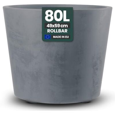 Kreher XXL plantenbak Millennium met oprolbaar platform en inhoud 80 liter prachtige natuursteenlook bruin of antraciet Afmetingen: 59 x 49 cm (diameter x hoogte) (grijs) Kreher XXL plantenbak Millennium met oprolbaar platform en inhoud 80 liter prachtige natuursteenlook bruin of antraciet Afmetingen: 59 x 49 cm (diameter x hoogte) (grijs)