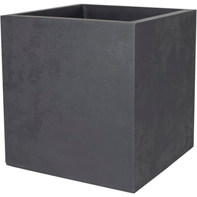 EDA Vierkante pot 40 cm Basalt 31 L Decor Imitatie Beton Dubbelwandig Wateropslagzone 39,5 x 39,5 x H 43,5 cm Antracietgrijs EDA Vierkante pot 40 cm Basalt 31 L Decor Imitatie Beton Dubbelwandig Wateropslagzone 39,5 x 39,5 x H 43,5 cm Antracietgrijs