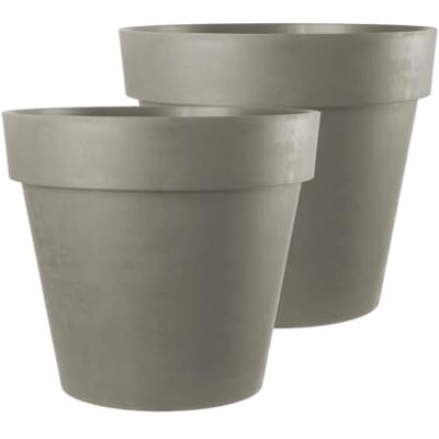 Kreher XXL bloempot met wieltjes, diameter 79-58 cm, antraciet en wit. Robuuste bloempot voor binnen en buiten (bruin, 2 stuks) Kreher XXL bloempot met wieltjes, diameter 79-58 cm, antraciet en wit. Robuuste bloempot voor binnen en buiten (bruin, 2 stuks)