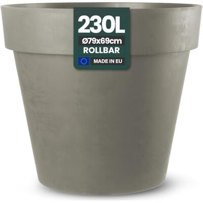 Kreher XXL bloempot met wieltjes, diameter 79 en 58 cm, antraciet en wit, robuust, voor bomen, buiten en binnen (bruin, XXL, 79 cm) Kreher XXL bloempot met wieltjes, diameter 79 en 58 cm, antraciet en wit, robuust, voor bomen, buiten en binnen (bruin, XXL, 79 cm)