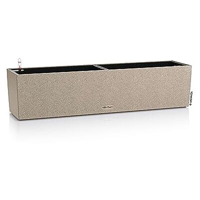 Lechuza Stone Balconera Bloempot voor binnen en buiten, geïntegreerde waterreserve, kleur: zandbeige, 79 × 19 × 19 cm Lechuza Stone Balconera Bloempot voor binnen en buiten, geïntegreerde waterreserve, kleur: zandbeige, 79 × 19 × 19 cm