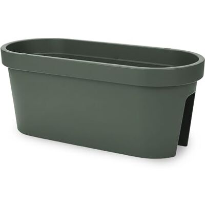Spetebo Ovale plantenbak voor balkon, 60 cm, mintgroen, kunststof, om op te hangen, tuinbloempot om op te hangen Spetebo Ovale plantenbak voor balkon, 60 cm, mintgroen, kunststof, om op te hangen, tuinbloempot om op te hangen