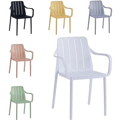 VORTIVO Stapelbare tuinstoel, hoogwaardige tuinstoel, wit, weerbestendig, uv-bestendig, belastbaar tot 200 kg, voor balkon, terras en eetkamer VORTIVO Stapelbare tuinstoel, hoogwaardige tuinstoel, wit, weerbestendig, uv-bestendig, belastbaar tot 200 kg, voor balkon, terras en eetkamer