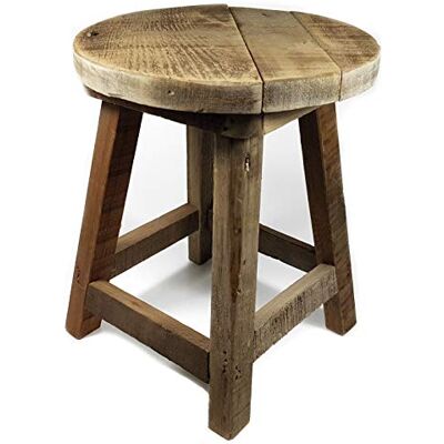 Spetebo Rustieke houten kruk 32 x 26 cm Decoratieve kruk Massieve bloemenstandaard Spetebo Rustieke houten kruk 32 x 26 cm Decoratieve kruk Massieve bloemenstandaard