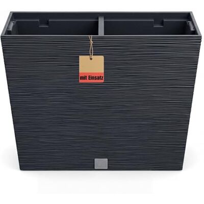 BigDean Bloembak met inzetstuk van robuust kunststof, antraciet, 58 cm Weer- en uv-bestendig, 58 x 18 x 49,8 cm, ideaal voor tuin, terras en balkon BigDean Bloembak met inzetstuk van robuust kunststof, antraciet, 58 cm Weer- en uv-bestendig, 58 x 18 x 49,8 cm, ideaal voor tuin, terras en balkon