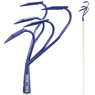 KOTARBAU Handkweker, 5 tanden, houten stelen, 175 cm, onkruidbestrijding, tuingereedschap, tuinverzorging KOTARBAU Handkweker, 5 tanden, houten stelen, 175 cm, onkruidbestrijding, tuingereedschap, tuinverzorging