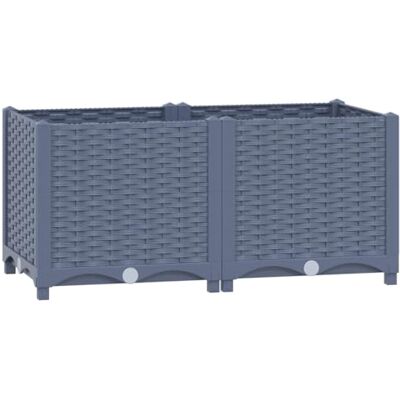 vidaXL Verhoogd bed plantenbak voor buiten, bloempot, plantenbak, plantenbed, bloembed, binnenplaats, tuin, 80 x 40 x 38 cm, polypropyleen vidaXL Verhoogd bed plantenbak voor buiten, bloempot, plantenbak, plantenbed, bloembed, binnenplaats, tuin, 80 x 40 x 38 cm, polypropyleen