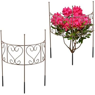 Relaxdays Set van 2 plantenstandaard voor klimplanten, pioenrozen en hortensia's, staal, bruin, 41,5 x 31 cm Relaxdays Set van 2 plantenstandaard voor klimplanten, pioenrozen en hortensia's, staal, bruin, 41,5 x 31 cm