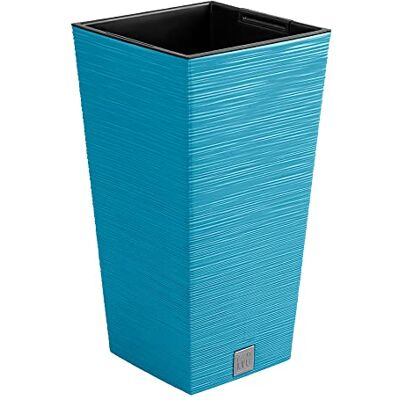 Prosperplast Bloempot, Scandinavisch blauw met reservoir, FURU-collectie, 26,5 x 26,5 x 50 cm, inhoud 11 l. Prosperplast Bloempot, Scandinavisch blauw met reservoir, FURU-collectie, 26,5 x 26,5 x 50 cm, inhoud 11 l.
