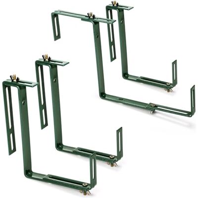 com-four ® 4x bloembakhouder voor borstweringen en balkonleuningen bloembakhouder universeel geschikt en verstelbaar boren niet nodig (4 stuks groen) com-four ® 4x bloembakhouder voor borstweringen en balkonleuningen bloembakhouder universeel geschikt en verstelbaar boren niet nodig (4 stuks groen)