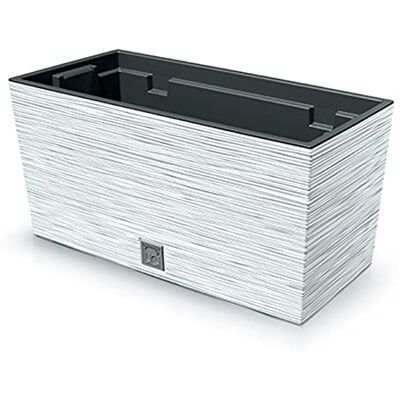 Prosperplast Bloempot wit met reservoir, Furu collectie, 39,5 x 18,5 x 19,5 cm, inhoud 8 liter. Prosperplast Bloempot wit met reservoir, Furu collectie, 39,5 x 18,5 x 19,5 cm, inhoud 8 liter.