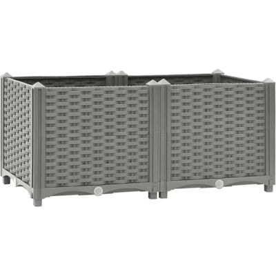 vidaXL Verhoogd bed, bloembak voor groenten, kruiden, tuinplantenbak, bloempot voor buiten, plantenbak, polypropyleen vidaXL Verhoogd bed, bloembak voor groenten, kruiden, tuinplantenbak, bloempot voor buiten, plantenbak, polypropyleen