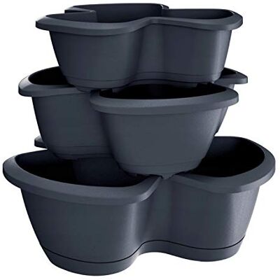 Prosperplast Maceta RESPANA TRIO 28,1 l, afmetingen (mm) 470 x 470 x 405, kleur antraciet Prosperplast Maceta RESPANA TRIO 28,1 l, afmetingen (mm) 470 x 470 x 405, kleur antraciet